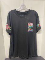 Fresh Laundry HUSTLE Graffiti Teddy Bear T-Shirt – Youth Size Large | Black Streetwear Tee | Broken Heart & Sleeve Print | Urban Art Style - Image 2