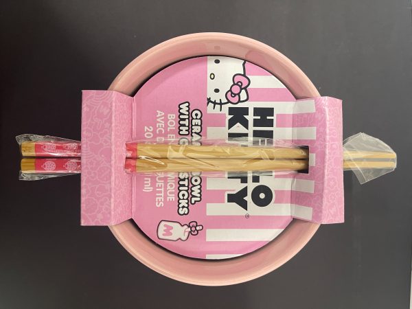 Hello Kitty Ramen Bowl Set – 20oz Ceramic with Matching Chopsticks | Kawaii Noodle Bowl | Microwave Safe