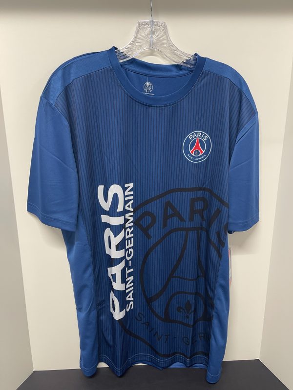 PSG Youth Fan Jersey – Large | Blue with Pinstripes | Paris Saint-Germain Licensed Shirt | Streetwear & Collector Apparel